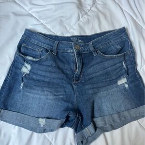Time and Tru Blue Jean Shorts Distressed Cut-Off